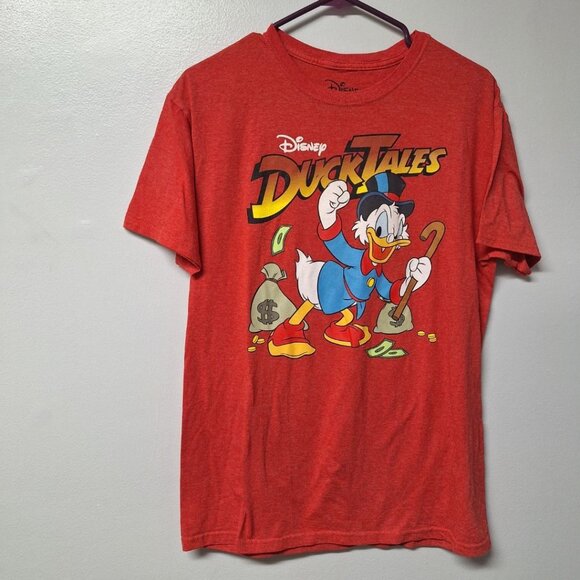 Disney Duck Tales Tee Shirt Mens Medium Red Scrooge McDuck Short Sleeve Cartoon - Picture 1 of 6